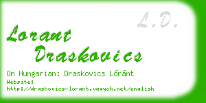 lorant draskovics business card