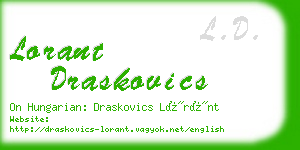 lorant draskovics business card